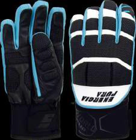 Energiapura World Cup bőr versenykesztyű protektorral, Warrior síruha (Black/White/Turquoise)