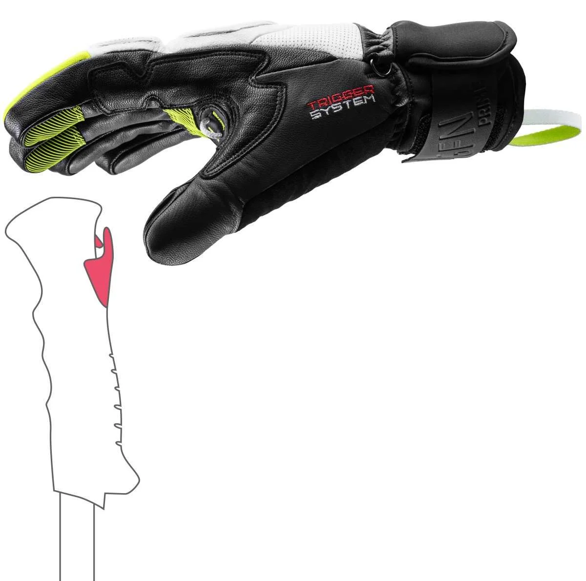 Leki Griffin Prime 3D, white-graphite-ice lemon síruha (white-graphite-ice lemon), 3. nézet
