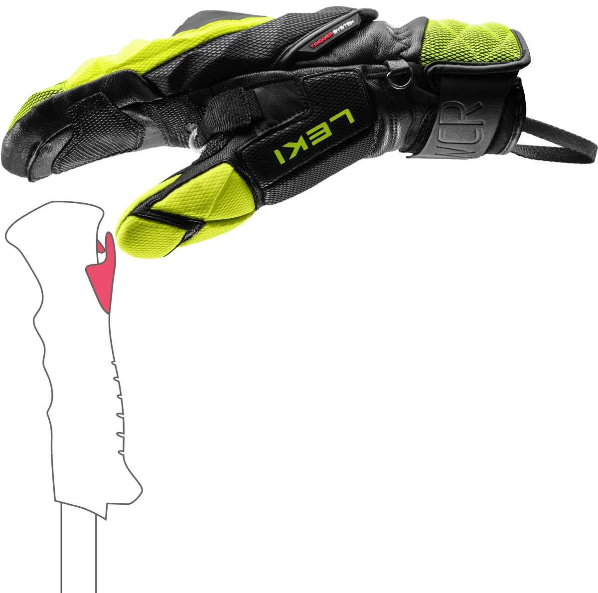 Leki WCR Venom SL 3D Mitt, black-ice lemon síruha (black-ice lemon), 3. nézet