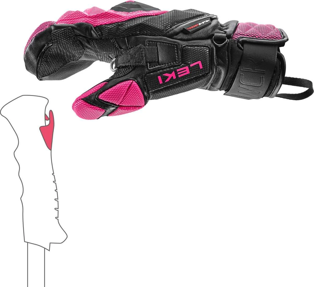 Leki WCR Venom SL 3D Mitt síruha (black-pink), 3. nézet