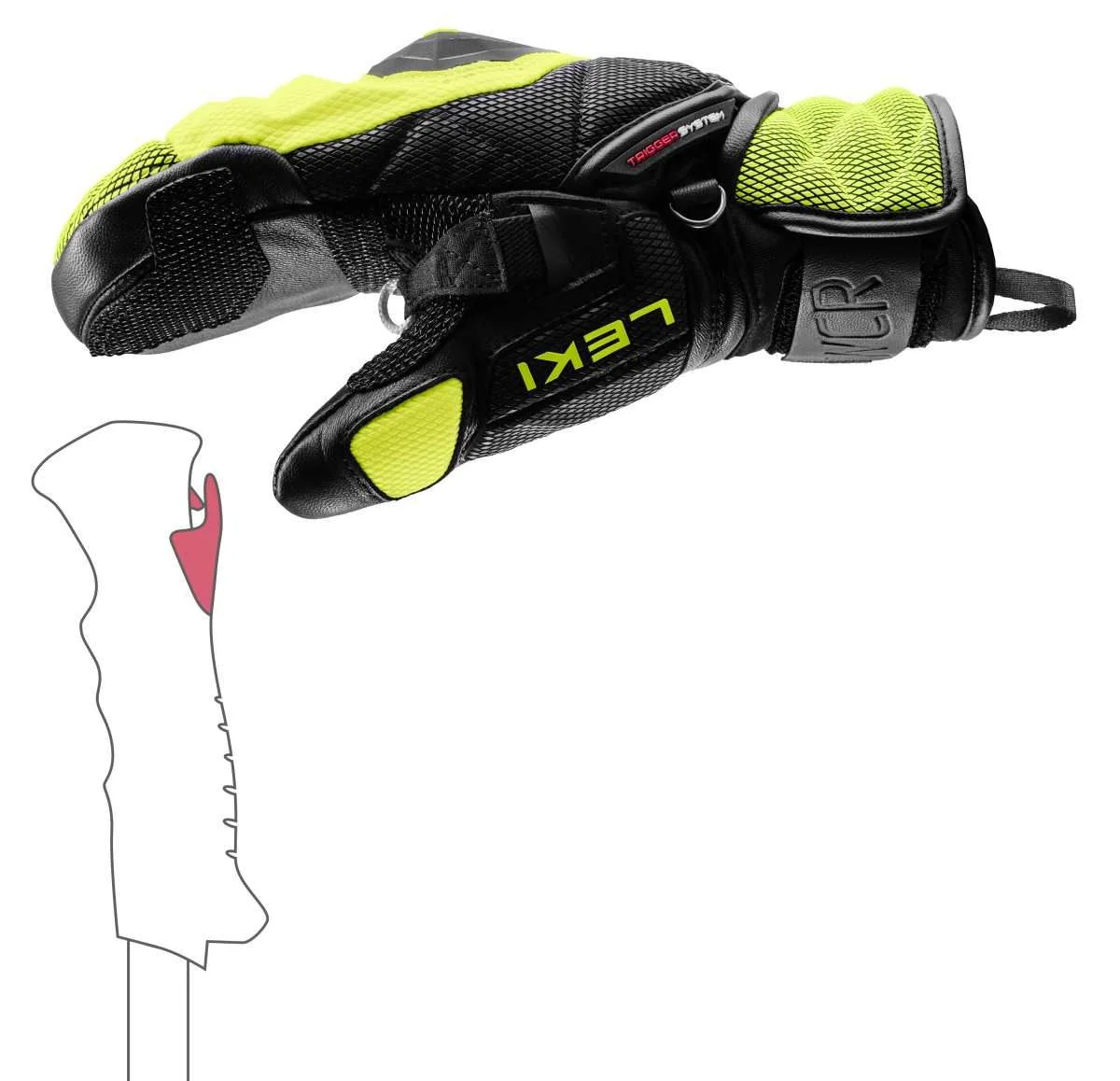 Leki WCR Venom 3D Junior Mitt, black-ice lemon síruha (black-ice lemon), 3. nézet
