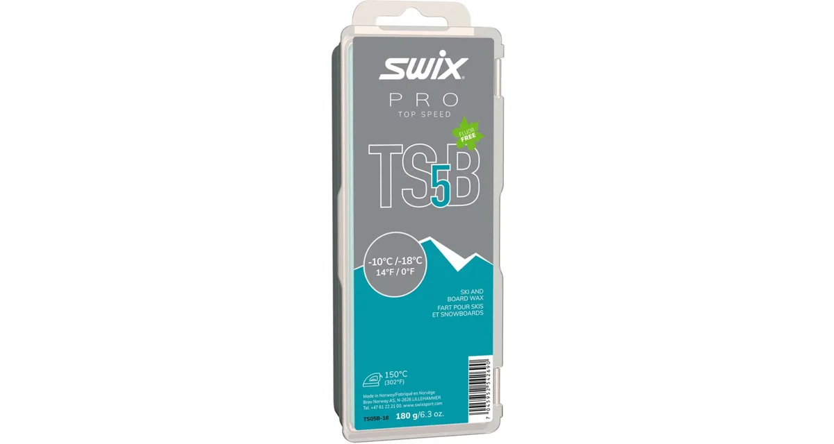 Swix Glide wax TS5 Black, -10°C/-18°C, 180g