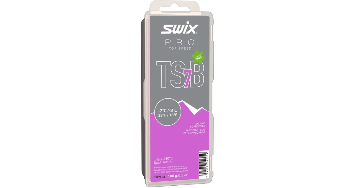 Swix Glide wax TS7 Black, -2°C/-8°C, 180g